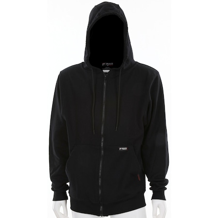Mcr Safety FR, FR Zip Hooded Sweatshirt Black M SS1BKM